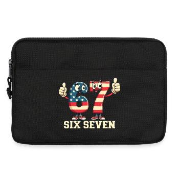 US Flag 67 Memes Six Seven - Laptoptasche 13" - Schwarz - Vorne