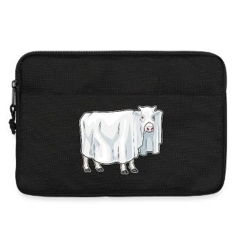 Vache Halloween fantôme - Sacoche pour ordinateur portable 13 pouces - noir - Devant