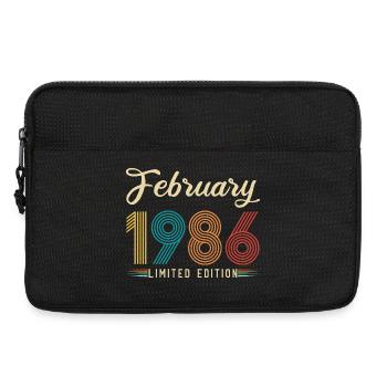 40e Anniversaire Février 1986 40 ans Vintage Rétro - Sacoche pour ordinateur portable 13 pouces - noir - Devant