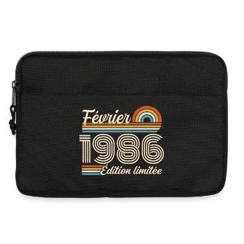 Born in February 1986 | 40th Anniversary - Laptop bag 13" - black - Front