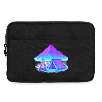 Neon Camping am Bergsee - Laptoptasche 13" - Schwarz - Vorne