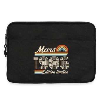 40th Birthday Gift - Born in March 1986 - Laptop bag 13" - black - Front