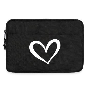 Heart icon illustration - Laptop bag 13" - black - Front