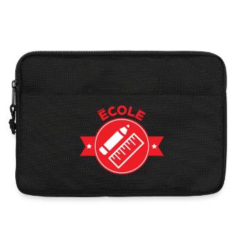 Logo École : Écusson Rouge Matériel de Géométrie - Sacoche pour ordinateur portable 13 pouces - noir - Devant