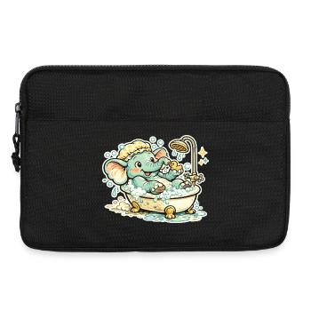 Little elephant in the bathroom shower fun - Laptop bag 13" - black - Front