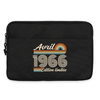  Avril 1966 anniversaire rétro 1966 April 1966 - Sacoche pour ordinateur portable 13 pouces - noir - Devant