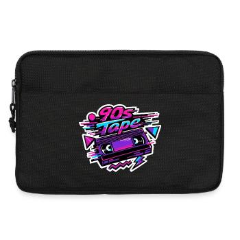 Bande Néon Rétro des années 90 - Sacoche pour ordinateur portable 13 pouces - noir - Devant
