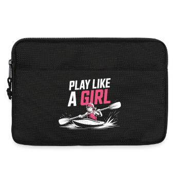 Kayak Girl Shirt Play Like A Girl Gift - Laptop bag 13" - black - Front