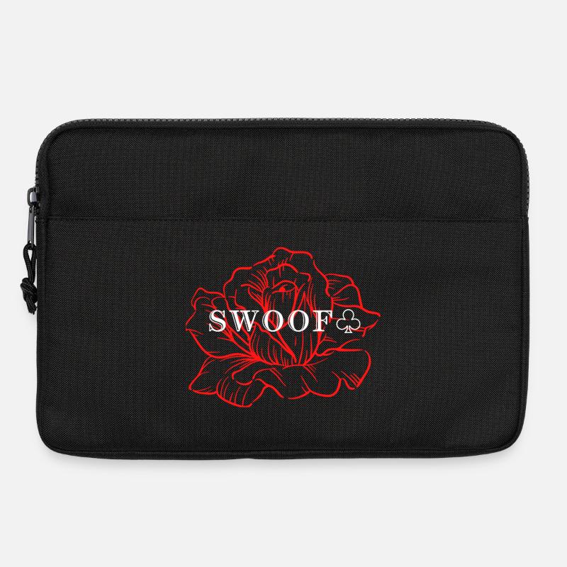 Rote Rosenlinienkunst - Laptoptasche 13" - Schwarz