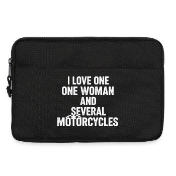 Une Femme et Plusieurs Motos : Humour Motard - Sacoche pour ordinateur portable 13 pouces - noir - Devant