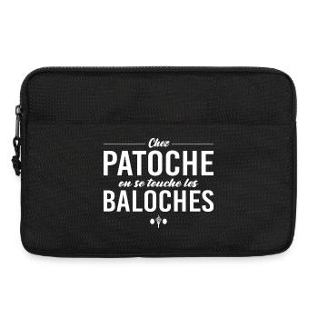 Chez Patoche on se touche les baloches - Sacoche pour ordinateur portable 13 pouces - noir - Devant