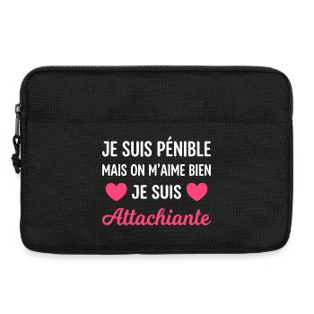 Je suis pénible mais on m'aime bien - Sacoche pour ordinateur portable 13 pouces - noir - Devant