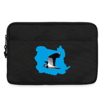 Lapwing (Vanellus vanellus) in flight (BG blue) - Laptop bag 13" - black - Front