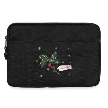Dressez du houx de Noël avec des baies rouges - Sacoche pour ordinateur portable 13 pouces - noir - Devant
