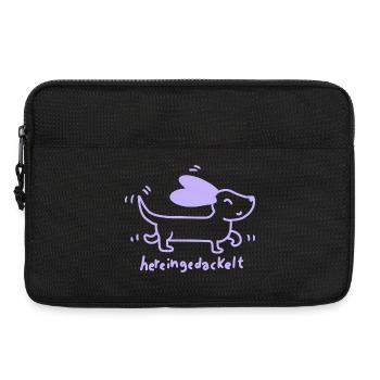 Dackel – Hereingedackt - Laptoptasche 13" - Schwarz - Vorne