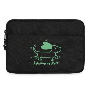 Dackel verspielt, handgezeichnet - Laptoptasche 13" - Schwarz - Vorne