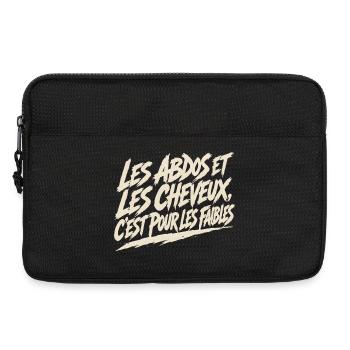 Pas d'abdos ni de cheveux - Humour pour homme - Sacoche pour ordinateur portable 13 pouces - noir - Devant