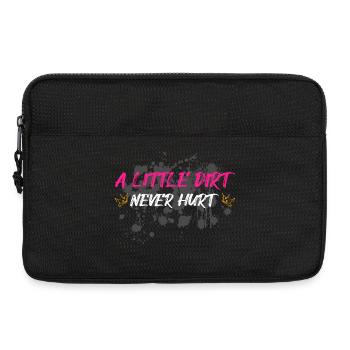 A little dirt never hurt Schlammlauf Mud Run Muddy - Laptoptasche 13" - Schwarz - Vorne