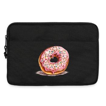 Rosa Donut mit Streuseln - Laptoptasche 13" - Schwarz - Vorne