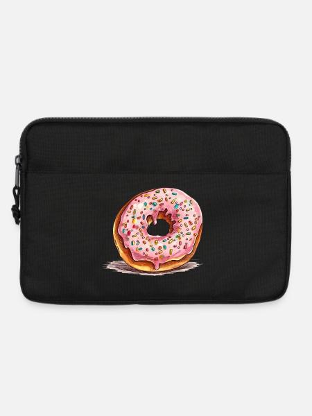 Pink donut with sprinkles - Laptop bag 13" - black