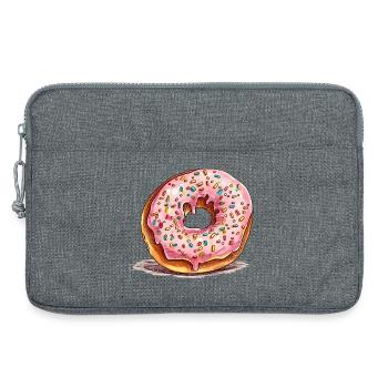 Donut rose avec des vermicelles - Sacoche pour ordinateur portable 13 pouces - gris chiné - Devant