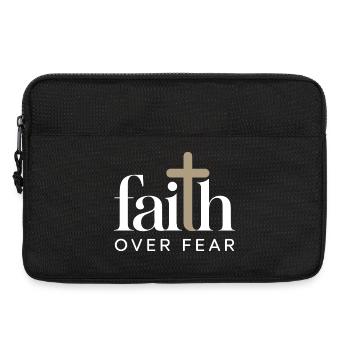 Glaube Faith Over Fear Jesus Gott Bibelvers Kirche - Laptoptasche 13" - Schwarz - Vorne