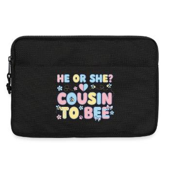 Gender Reveal He Or She Cousin To Bee Baby Shower - Laptop bag 13" - black - Front