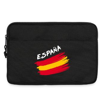Espana Spanien Spanische Flagge Brush Design - Laptoptasche 13" - Schwarz - Vorne