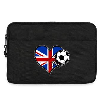 Flag football britannique avec cœur - Sacoche pour ordinateur portable 13 pouces - noir - Devant