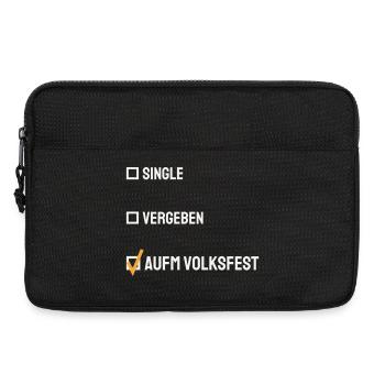 Single Vergeben aufm Volksfest Bierzelt Spruch - Laptoptasche 13" - Schwarz - Vorne