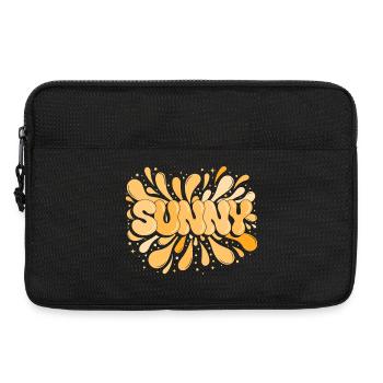 Sunny Orange Explosion Typographic Splash - Laptop bag 13" - black - Front