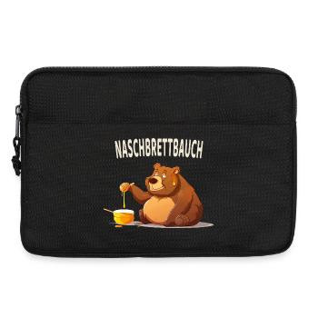 Naschbrettbauch Lustiger Honigbär - Laptoptasche 13" - Schwarz - Vorne