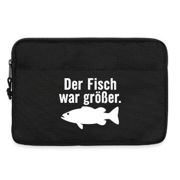 Der Fisch war größer Lustiger Anglerspruch Angel - Laptoptasche 13" - Schwarz - Vorne