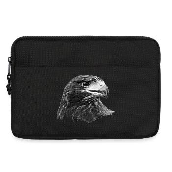 Adler, Falke, Greifvogel aus Falknerei, grau - Laptoptasche 13" - Schwarz - Vorne