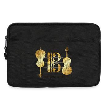 Tenor Clef & Cello (Golden Yellow) Cellist Cello - Laptop bag 13" - black - Front