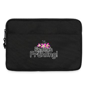 Endlich Frühling Blumen Jahreszeit Spruch - Laptoptasche 13" - Schwarz - Vorne