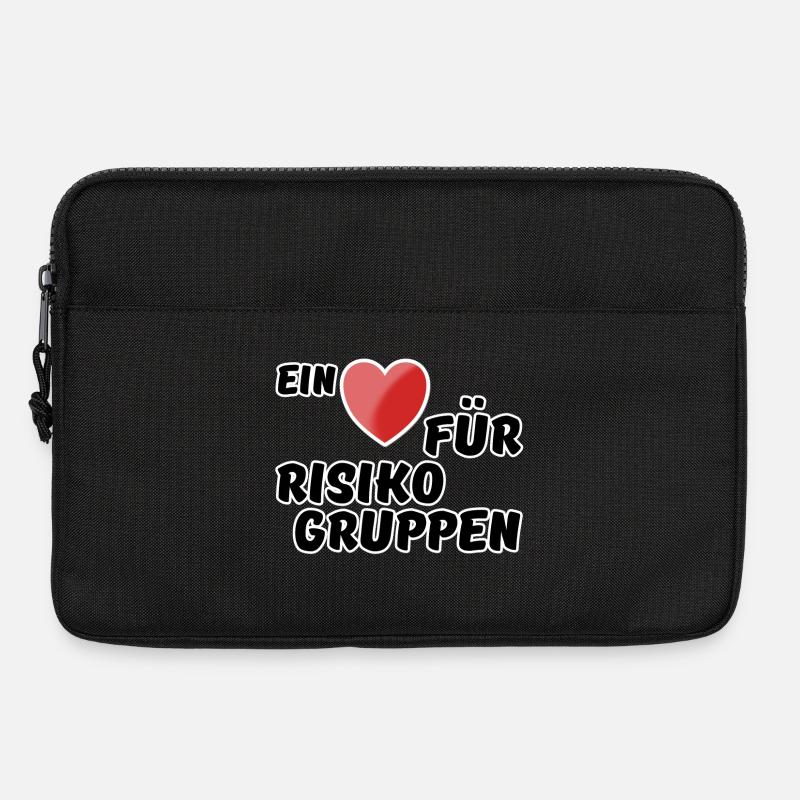 Risikogruppe Spruch Nächstenliebe Herz Virus - Laptoptasche 13" - Schwarz