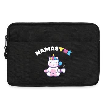 Namasthé Cadeau Humour Yoga Licorne Femmes Filles - Sacoche pour ordinateur portable 13 pouces - noir - Devant