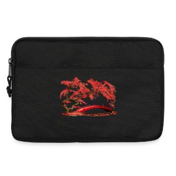 Japanischer Ahorn und Brücke Naturmotiv - Laptoptasche 13" - Schwarz - Vorne