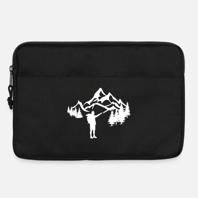 Wanderer in den Bergen - Laptoptasche 13" - Schwarz