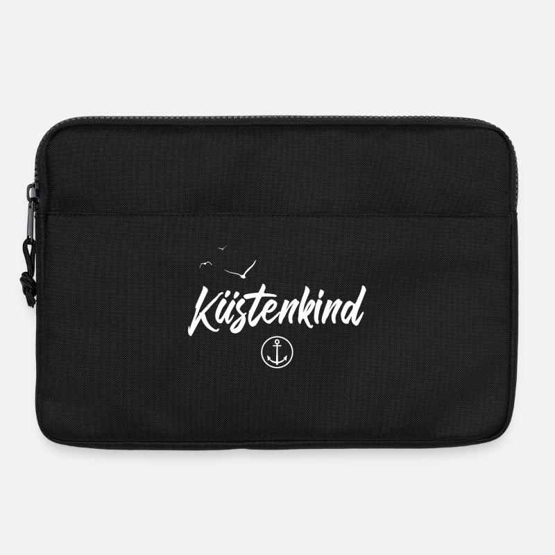 Küstenkind mit Anker und Möwen - Laptoptasche 13" - Schwarz