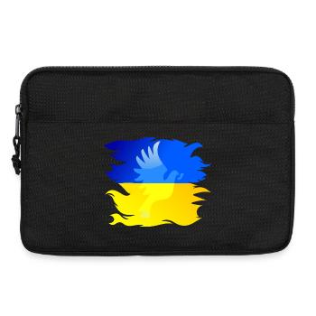 Drapeau de l’Ukraine avec colombe de la paix - Sacoche pour ordinateur portable 13 pouces - noir - Devant