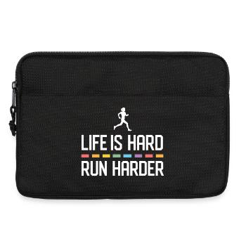 Life is Hard. Run Harder. - Laptop bag 13" - black - Front