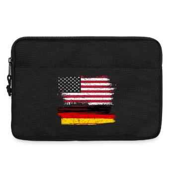 Flag Fusion : Grunge américain et allemand - Sacoche pour ordinateur portable 13 pouces - noir - Devant