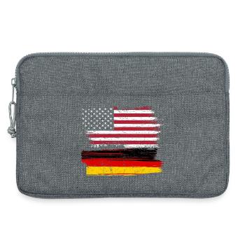 Flag Fusion : Grunge américain et allemand - Sacoche pour ordinateur portable 13 pouces - gris chiné - Devant