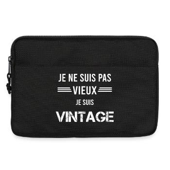 Je ne suis pas vieux je suis vintage - Sacoche pour ordinateur portable 13 pouces - noir - Devant