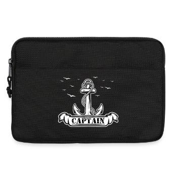 Captain Anchor Motif - Laptop bag 13" - black - Front