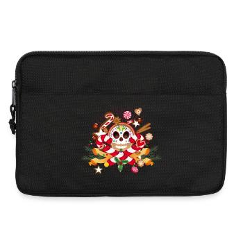 Lebkuchenmann Sugar Skull Dekor für Weihnachten - Laptoptasche 13" - Schwarz - Vorne