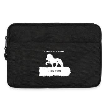 Spruch 9 mit Pferd 1 weiß - Laptoptasche 13" - Schwarz - Vorne