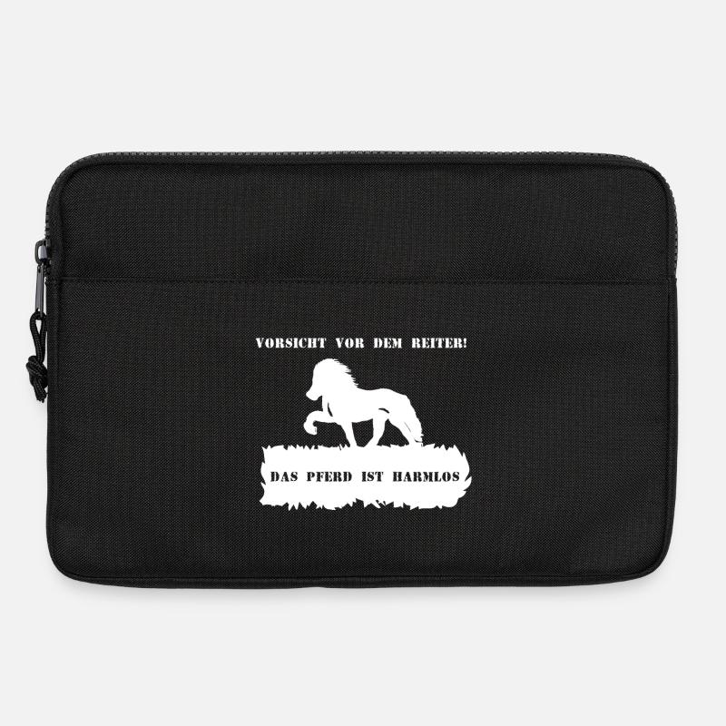 Spruch 1 mit Pferd 1 weiß - Laptoptasche 13" - Schwarz